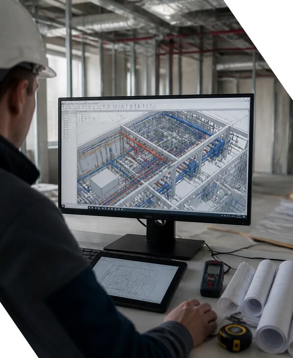 Создание BIM модели инженерных сетей для объектов в Морозовске